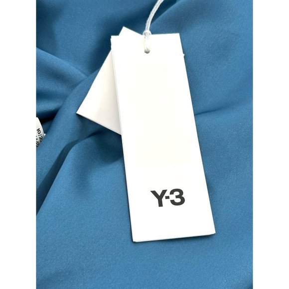 Adidas x Yohji Yamamoto Women’s Y-3 Tech Silk Shirt Blue XS Long Sleeves Collar - Picture 12 of 16